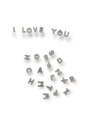 Alphabet‎ Letter Slide 3D Bling Charms 10mm